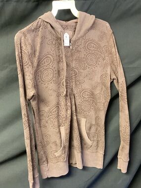 Maurices Brown Zip-Up Hoodie with Subtle Texture